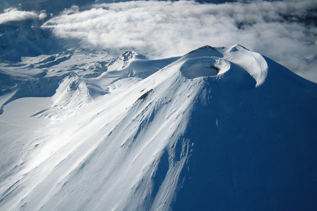 Mt Ngauruhoe snow covered