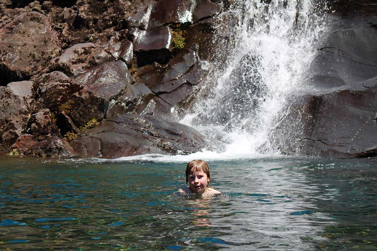 Abel in a mountain stream pool