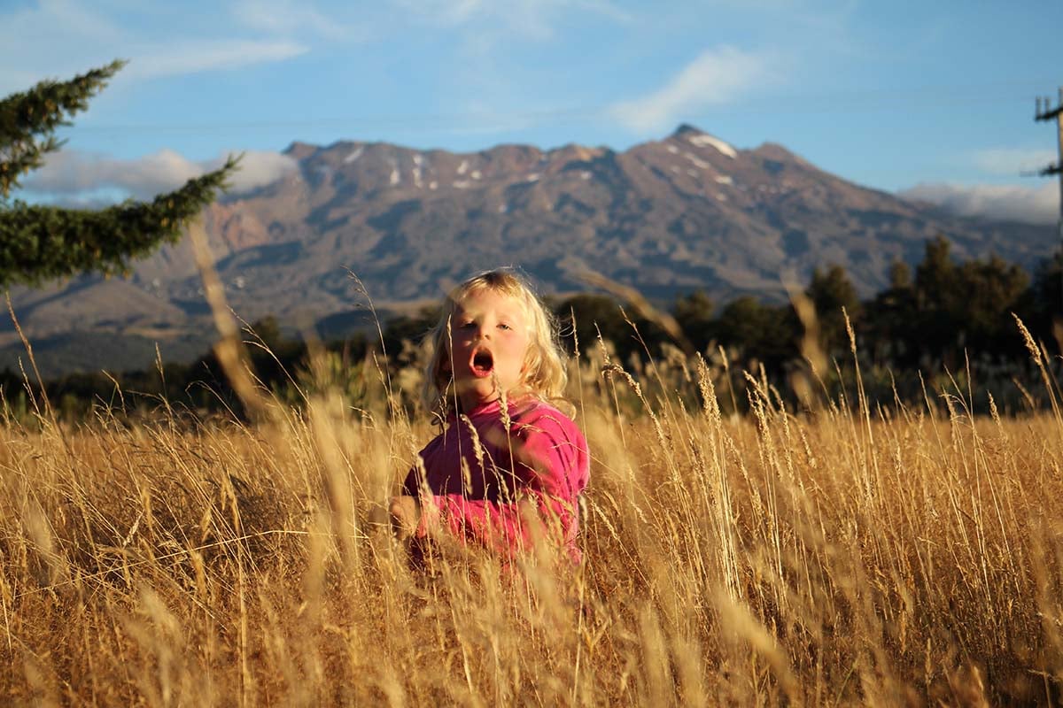 Edana with Mt Ruapehu in the background