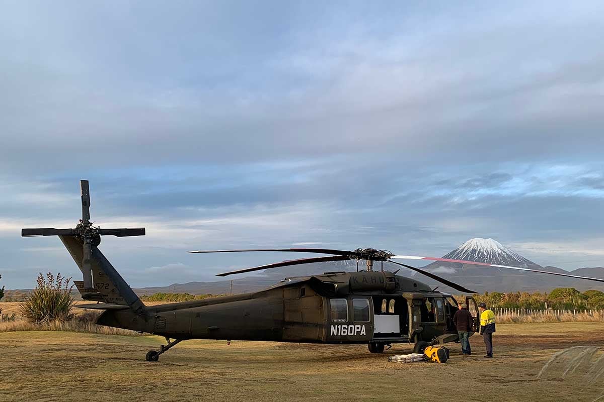 Kahu Blackhawk at Discovery staging helipad