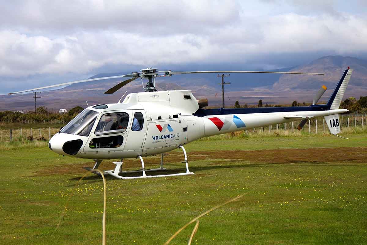 Volcanic Air ZK-IAB at Discovery Helipad Whakapapa